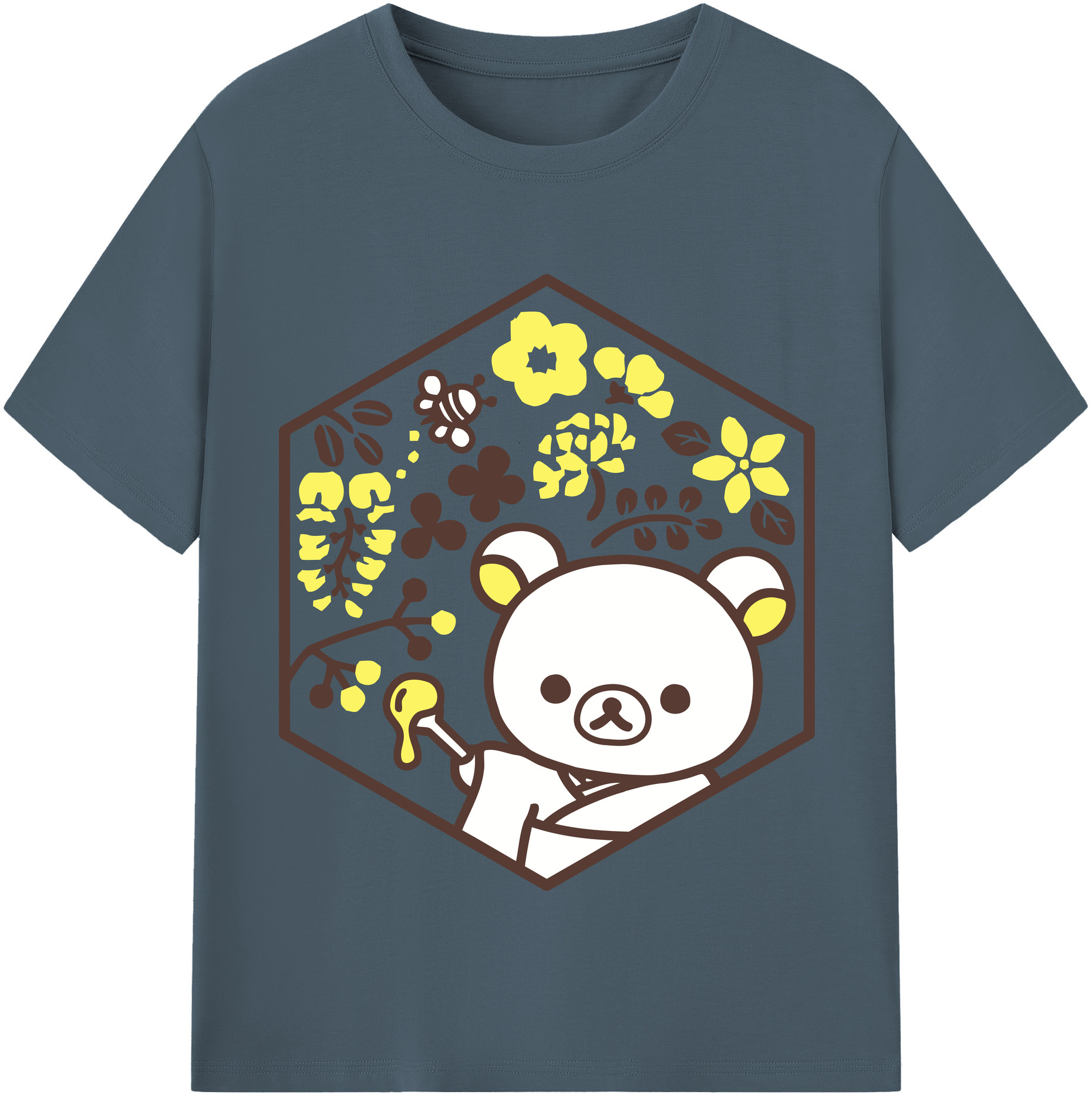 （画像用） リラックマ リラックマ キイロイトリ Rilakkuma Korilakkuma Kiiroitori 綿100％半袖Tシャツ（フロントプリント）